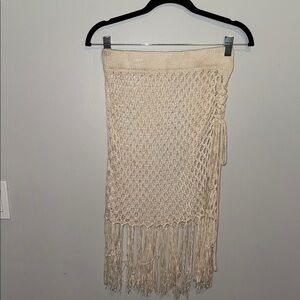 Elegant Cream Crochet Skirt